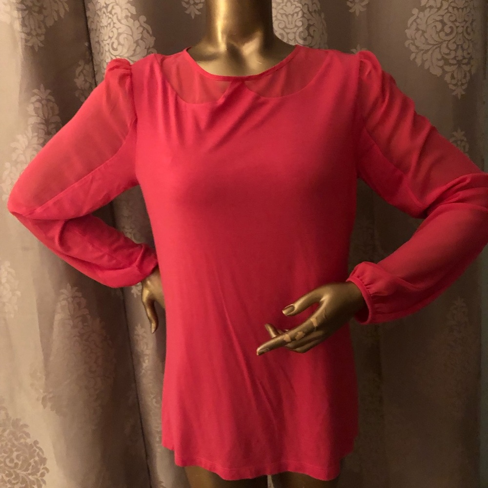 Elle, XS, Pink Tunic Blouse